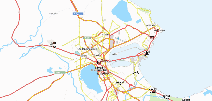 Tunesien Reiseführer und Reiseführer mit Sehenswürdigkeiten  per Stadtplan